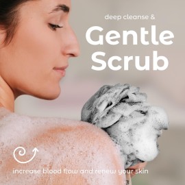 MainBasics Bath Shower Loofah Sponge Pouf Body Scrubber Exfoliator Body Wash Sponge (Set of 3, Coral Reef) MainBasics Bath Shower Loofah Sponge Pouf Body Scrubber Exfoliator Body Wash Sponge (Set of 3, Coral Reef)