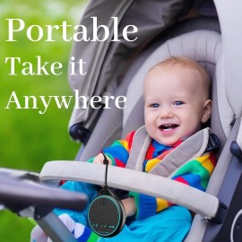 Fourair White Noise Sound Machine with 25 Soothing Natural Sounds Rechargeable Battery Portable for Travel 32 Volume Levels 5 Timers Compact Size for Baby Kids Adults Sleeping (Black-Upgrade)