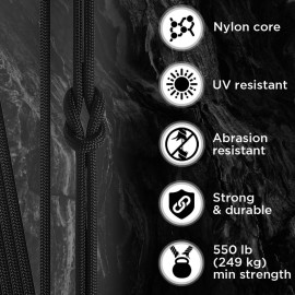 TECEUM Paracord Type III 550 Black -100 ft - 4mm - Tactical Rope MIL-SPEC - Outdoor para Cord -Camping Hiking Fishing Gear and Equipment EDC Parachute Cord Strong Survival Utility Rope 016 TECEUM Paracord Type III 550 Black -100 ft - 4mm - Tactical Rope MIL-SPEC - Outdoor para Cord -Camping Hiking Fishing Gear and Equipment EDC Parachute Cord Strong Survival Utility Rope 016