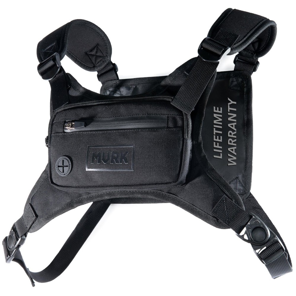 MVRK Water Resistant Chest Pack - Minimalist Running Pack For Workouts, Running Phone Holder With Extra Storage, Lightweight Running Vest, Running Backpack with Reflective Back (Black) MVRK Water Resistant Chest Pack - Minimalist Running Pack For Workouts, Running Phone Holder With Extra Storage, Lightweight Running Vest, Running Backpack with Reflective Back (Black)