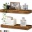 QEEIG Bathroom Floating Shelves for Wall Mounted Shelf Over Toilet Farmhouse Home Decor Display Shelving Small 16 inch Set of 2, Rustic Brown (008-40BN)