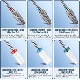 Depvko 13PC Nail Drill Bits Set, Drill Bits for Nails, 3pcs Tungsten Carbide Drill Bits+ 3pcs Ceramic Efile Nail Drill Bits+ 6pcs Cuticle Drill Bits+ 1pcs Brush, 3/32 inch Nail Bits for Nail Drill Depvko 13PC Nail Drill Bits Set, Drill Bits for Nails, 3pcs Tungsten Carbide Drill Bits+ 3pcs Ceramic Efile Nail Drill Bits+ 6pcs Cuticle Drill Bits+ 1pcs Brush, 3/32 inch Nail Bits for Nail Drill
