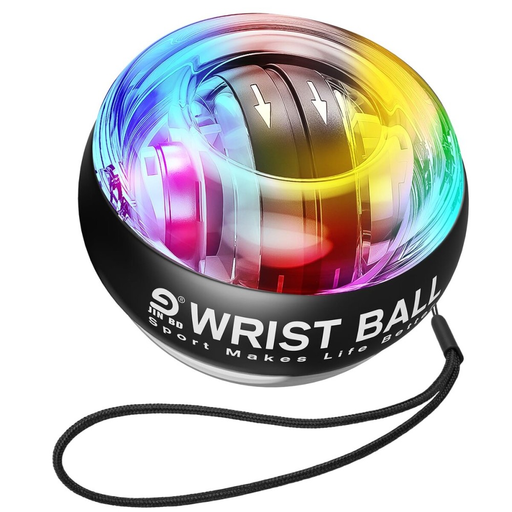 JIN BD Wrist Trainer Ball Auto-Start Wrist Strengthener Gyroscopic Forearm Exerciser Gyro Ball for Strengthen Arms, Fingers, Wrist Bones and Muscles with LED Light, Black JIN BD Wrist Trainer Ball Auto-Start Wrist Strengthener Gyroscopic Forearm Exerciser Gyro Ball for Strengthen Arms, Fingers, Wrist Bones and Muscles with LED Light, Black