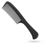 Large Detangling Comb With Professional Handle - Carbon Fiber, Cutting, Hairdressing, Styling, Round Tooth, Barber, Travel Hair Comb for Men and Women