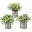 Mkono Small Fake Plants in Farmhouse Galvanized Metal Pots 3 Pack Potted Artificial Plant Eucalyptus for Laundry Room Bathroom Shelf Table Decor