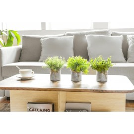 Mkono Small Fake Plants in Farmhouse Galvanized Metal Pots 3 Pack Potted Artificial Plant Eucalyptus for Laundry Room Bathroom Shelf Table Decor