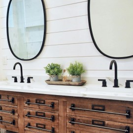 Mkono Small Fake Plants in Farmhouse Galvanized Metal Pots 3 Pack Potted Artificial Plant Eucalyptus for Laundry Room Bathroom Shelf Table Decor