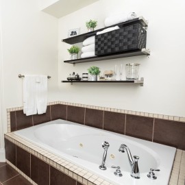 Mkono Small Fake Plants in Farmhouse Galvanized Metal Pots 3 Pack Potted Artificial Plant Eucalyptus for Laundry Room Bathroom Shelf Table Decor