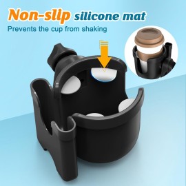 Guiseapue Cup Holder for Walker, Stroller Cup Holder Attachment with Phone Holder, Wheelchair/Stroller Accessories for Uppababy, Nuna, Doona, Rollator, Bike, Scooter, Baby Travel Essential Guiseapue Cup Holder for Walker, Stroller Cup Holder Attachment with Phone Holder, Wheelchair/Stroller Accessories for Uppababy, Nuna, Doona, Rollator, Bike, Scooter, Baby Travel Essential