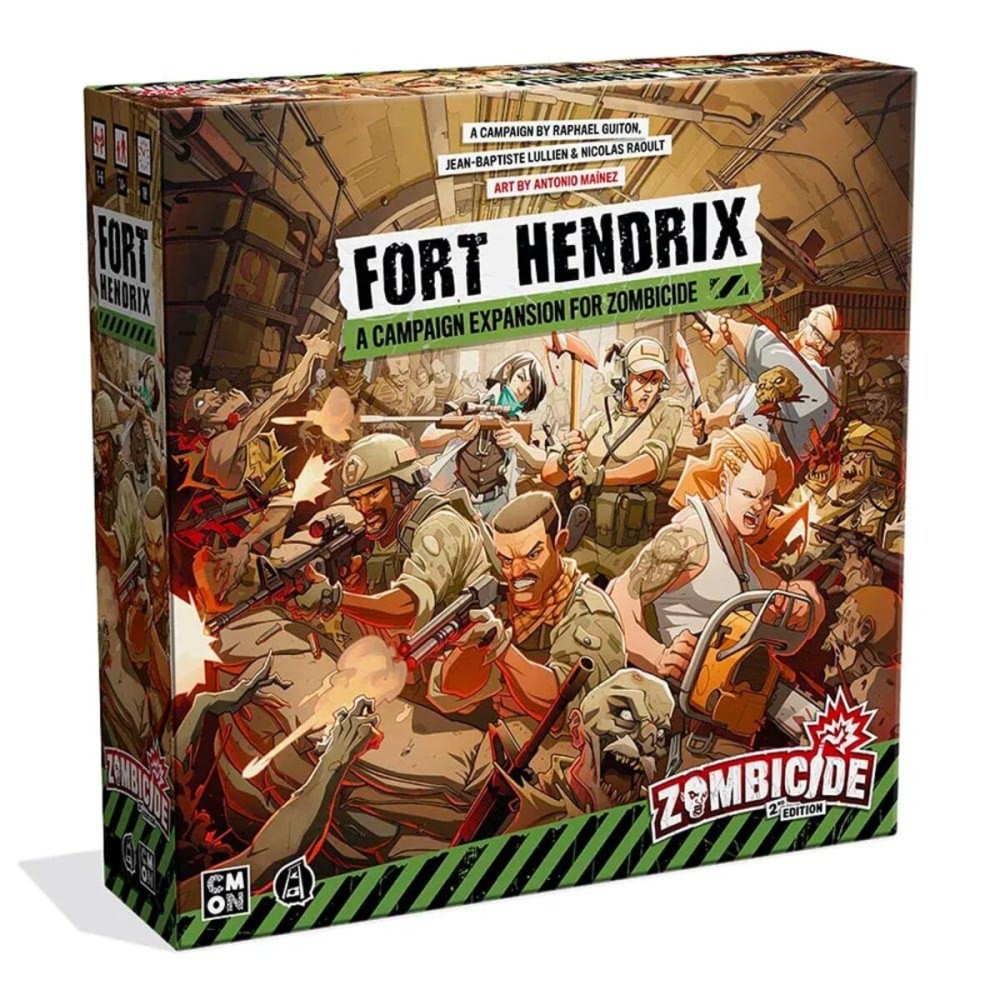 Zombicide 2nd Edition Fort Hendrix Board Game Expansion - Military Base Mystery & New Challenges! Cooperative Tabletop Miniatures Strategy Game, Ages 14+, 1-6 Players, 1 Hour Playtime, Made by CMON