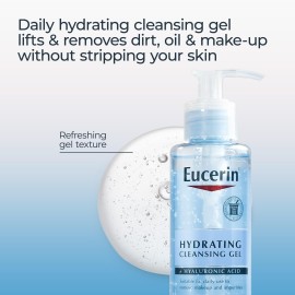 Eucerin Hydrating Cleansing Gel, Daily Face Wash and Makeup Remover Formulated with Hyaluronic Acid, 6.8 Fl Oz Bottle Eucerin Hydrating Cleansing Gel, Daily Face Wash and Makeup Remover Formulated with Hyaluronic Acid, 6.8 Fl Oz Bottle