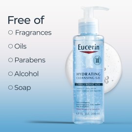 Eucerin Hydrating Cleansing Gel, Daily Face Wash and Makeup Remover Formulated with Hyaluronic Acid, 6.8 Fl Oz Bottle Eucerin Hydrating Cleansing Gel, Daily Face Wash and Makeup Remover Formulated with Hyaluronic Acid, 6.8 Fl Oz Bottle