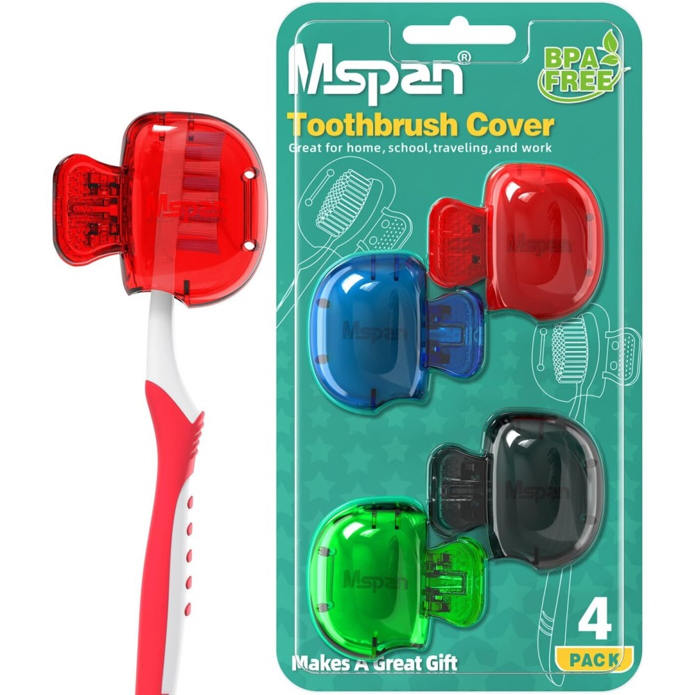 Mspan Toothbrush Head Cover Cap: Toothbrush Protector Brush Pod Case Protective Plastic Clip Bathroom Cool Stuff for Household Travel Mspan Toothbrush Head Cover Cap: Toothbrush Protector Brush Pod Case Protective Plastic Clip Bathroom Cool Stuff for Household Travel
