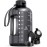AQUAFIT 64 oz Water Bottle with Time Marker - Straw & Chug Lid - BPA Free Half Gallon Water Bottle, Big Water Bottle with Straw, Gym Water Bottle with Handle, Gallon Water Jug (Gray, 64 Ounces)