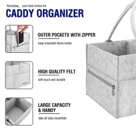 Runsabay Baby Diaper Caddy Organizer Portable Nursery Essentials Storage Basket Bin for Changing Table and Car Shower Basket for Newborn Boy and Girl, Christmas Gift for New Mom Runsabay Baby Diaper Caddy Organizer Portable Nursery Essentials Storage Basket Bin for Changing Table and Car Shower Basket for Newborn Boy and Girl, Christmas Gift for New Mom