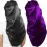 2 Pcs Hair Bonnets for Women Satin, Soft Elastic Band Silky Sleeping Cap Big Bonnets for Women Comfortable Bonnet for Braids(Black+Purple)