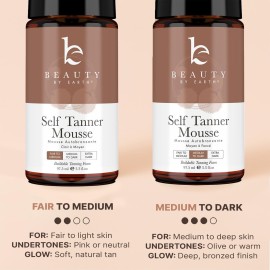 Self Tanner Mousse - USA Made with Natural & Organic Ingredients, Self Tanning Mousse for Fake Tan, Sunless Tanner for Pale Skin, Clear & Non Toxic Tanning Foam for Streak Free Finish, No Orange Color Self Tanner Mousse - USA Made with Natural & Organic Ingredients, Self Tanning Mousse for Fake Tan, Sunless Tanner for Pale Skin, Clear & Non Toxic Tanning Foam for Streak Free Finish, No Orange Color