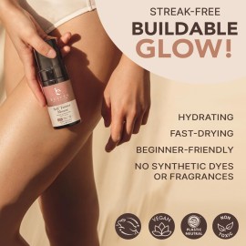 Self Tanner Mousse - USA Made with Natural & Organic Ingredients, Self Tanning Mousse for Fake Tan, Sunless Tanner for Pale Skin, Clear & Non Toxic Tanning Foam for Streak Free Finish, No Orange Color Self Tanner Mousse - USA Made with Natural & Organic Ingredients, Self Tanning Mousse for Fake Tan, Sunless Tanner for Pale Skin, Clear & Non Toxic Tanning Foam for Streak Free Finish, No Orange Color