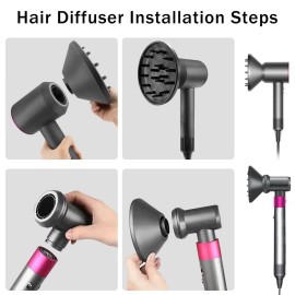 Hair Diffuser Attachment Nozzles for Dyson Supersonic Hair Dryer HD01 HD02 HD03 HD04 HD08 HD15 Tools Accessaries Parts, Black Hair Diffuser Attachment Nozzles for Dyson Supersonic Hair Dryer HD01 HD02 HD03 HD04 HD08 HD15 Tools Accessaries Parts, Black