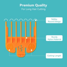 Clipper Guards Set Fits for Most Wahl Clippers and Babyliss FX870, Clipper Guides Replacement - Guard Number: 1/2, 1 and 1 1/2 (Length: 1/16 inch, 1/8 inch and 3/16 inch) Clipper Guards Set Fits for Most Wahl Clippers and Babyliss FX870, Clipper Guides Replacement - Guard Number: 1/2, 1 and 1 1/2 (Length: 1/16 inch, 1/8 inch and 3/16 inch)