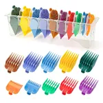10 Professional Hair Clipper Guards Cutting Guides Fits for Most Wahl Clippers with Organizer, Color Coded Clipper Combs Replacement - 1/16 to 1