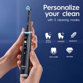 Oral-B iO Series 6 Rechargeable Electric Toothbrush with Visible Pressure Sensor to Protect Gums, 2 Minute Timer, 5 Cleaning Settings, 1 Replacement Toothbrush Head, and Travel Case, Grey Opal Oral-B iO Series 6 Rechargeable Electric Toothbrush with Visible Pressure Sensor to Protect Gums, 2 Minute Timer, 5 Cleaning Settings, 1 Replacement Toothbrush Head, and Travel Case, Grey Opal
