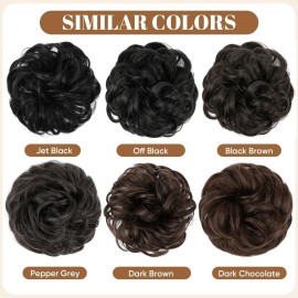 CJL HAIR Large Messy Bun Hair Piece Wavy Curly Scrunchies Synthetic Chignon Ponytail Hair Extensions Thick Updo Hairpieces for Women Dark Brown CJL HAIR Large Messy Bun Hair Piece Wavy Curly Scrunchies Synthetic Chignon Ponytail Hair Extensions Thick Updo Hairpieces for Women Dark Brown