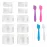 Accmor 10 Pieces Makeup Travel Containers with Lids 3/5/10/15/20 Gram Size Cosmetic Jars with 5 Pieces Mini Spatulas for Gift(White Color)