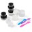 Accmor 10 Pieces Makeup Travel Containers with Lids 3/5/10/15/20 Gram Size Cosmetic Jars with 5 Pieces Mini Spatulas for Gift(White Color)