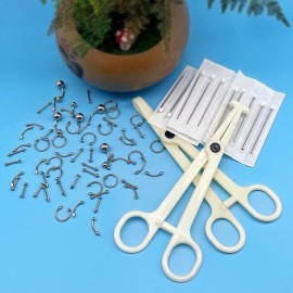A-minusone 84 PCS Body Septum Piercing Kit 14G 16G Tools for Nose Tongue Lip Ear Eyebrow Belly Button Cartilage Tragus Industrial Barbell Helix Daith Piercing Jewelry Clamps A-minusone 84 PCS Body Septum Piercing Kit 14G 16G Tools for Nose Tongue Lip Ear Eyebrow Belly Button Cartilage Tragus Industrial Barbell Helix Daith Piercing Jewelry Clamps
