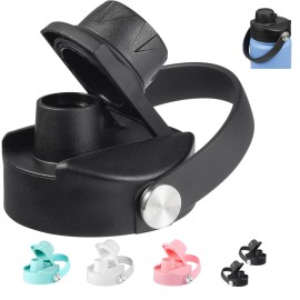 Lid for Hydroflask 32 40 64 oz Wide Mouth, Replacement Chug Cap with Flex Handle Compatible with Hydro Flask 12 16 20 Ounce Kids Bottle, BPA Free Dishwasher Safe, Top Water Bottle Accessories, Black Lid for Hydroflask 32 40 64 oz Wide Mouth, Replacement Chug Cap with Flex Handle Compatible with Hydro Flask 12 16 20 Ounce Kids Bottle, BPA Free Dishwasher Safe, Top Water Bottle Accessories, Black