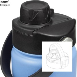 Lid for Hydroflask 32 40 64 oz Wide Mouth, Replacement Chug Cap with Flex Handle Compatible with Hydro Flask 12 16 20 Ounce Kids Bottle, BPA Free Dishwasher Safe, Top Water Bottle Accessories, Black Lid for Hydroflask 32 40 64 oz Wide Mouth, Replacement Chug Cap with Flex Handle Compatible with Hydro Flask 12 16 20 Ounce Kids Bottle, BPA Free Dishwasher Safe, Top Water Bottle Accessories, Black