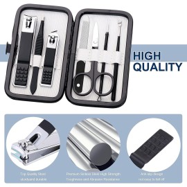 Manicure Set Professional Grooming Kits, Nail Clippers Pedicure Kit 8pcs Nail Kit Pedicure Set Tools with Aceoce Travel Case for Women Men Home or Salon Gift Manicure Set Professional Grooming Kits, Nail Clippers Pedicure Kit 8pcs Nail Kit Pedicure Set Tools with Aceoce Travel Case for Women Men Home or Salon Gift