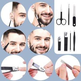 Manicure Set Professional Grooming Kits, Nail Clippers Pedicure Kit 8pcs Nail Kit Pedicure Set Tools with Aceoce Travel Case for Women Men Home or Salon Gift Manicure Set Professional Grooming Kits, Nail Clippers Pedicure Kit 8pcs Nail Kit Pedicure Set Tools with Aceoce Travel Case for Women Men Home or Salon Gift