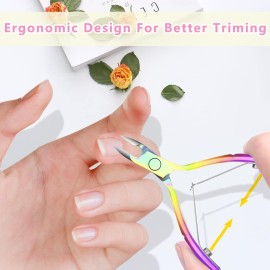 Cuticle Trimmer with Cuticle Pusher and Scissors, Cuticle Remover Professional Durable Pedicure Manicure Tools, Stainless Steel Cuticle Nipper Cutter Clipper for Fingernails and Toenails (Colored) Cuticle Trimmer with Cuticle Pusher and Scissors, Cuticle Remover Professional Durable Pedicure Manicure Tools, Stainless Steel Cuticle Nipper Cutter Clipper for Fingernails and Toenails (Colored)