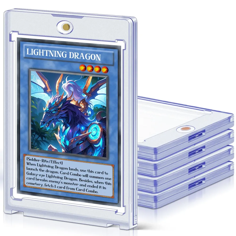 5 ct Magnetic Card Holders for Trading Cards, 35 pt Hard Cards Sleeves Case fit for MTG Cards, Standard Cards, Sports Cards, Baseball Cards Toploaders 5 ct Magnetic Card Holders for Trading Cards, 35 pt Hard Cards Sleeves Case fit for MTG Cards, Standard Cards, Sports Cards, Baseball Cards Toploaders