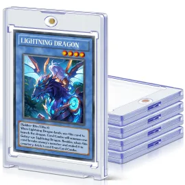 5 ct Magnetic Card Holders for Trading Cards, 35 pt Hard Cards Sleeves Case fit for MTG Cards, Standard Cards, Sports Cards, Baseball Cards Toploaders