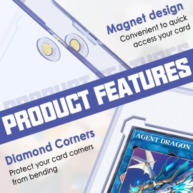 5 ct Magnetic Card Holders for Trading Cards, 35 pt Hard Cards Sleeves Case fit for MTG Cards, Standard Cards, Sports Cards, Baseball Cards Toploaders 5 ct Magnetic Card Holders for Trading Cards, 35 pt Hard Cards Sleeves Case fit for MTG Cards, Standard Cards, Sports Cards, Baseball Cards Toploaders