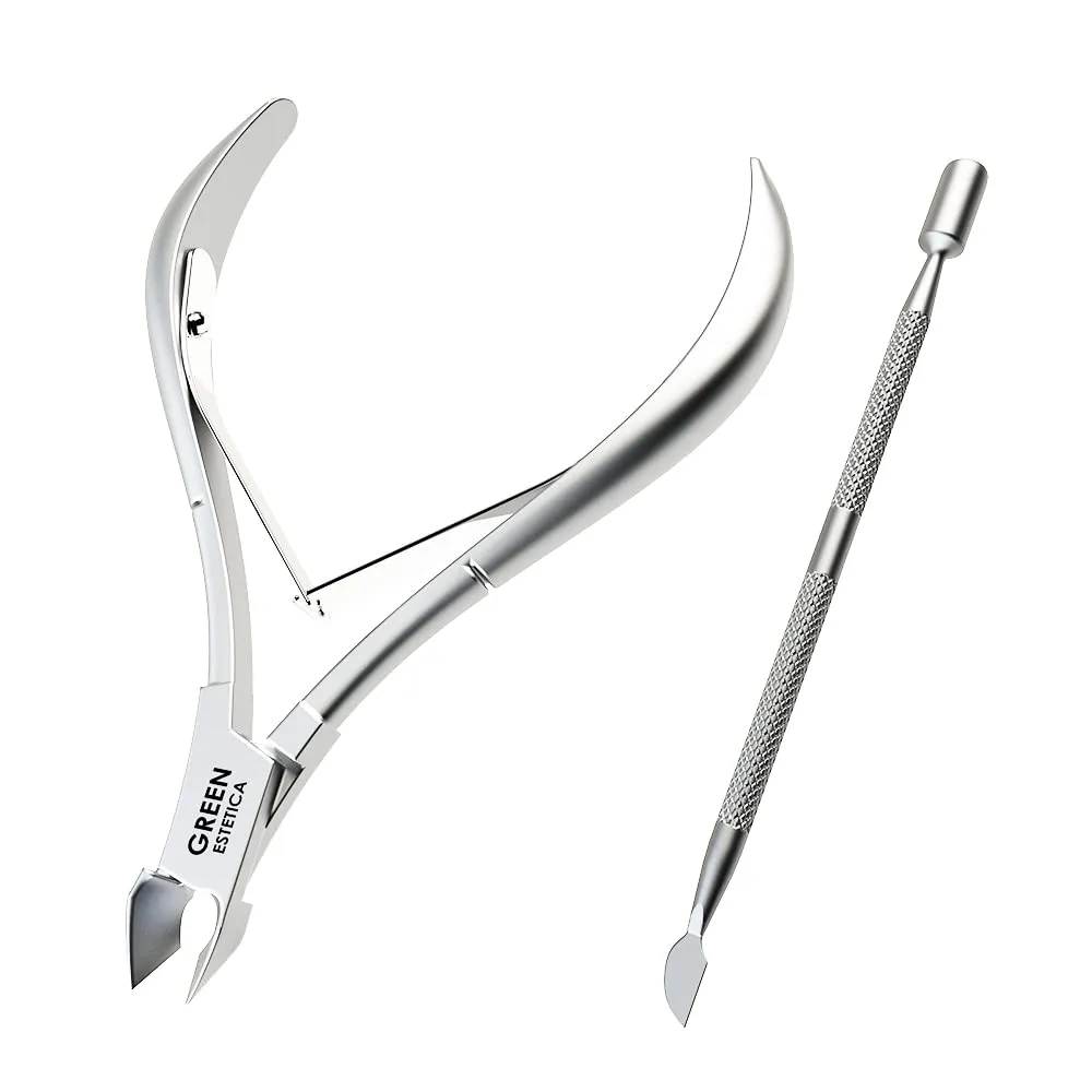 Professional Cuticle Trimmer with Cuticle Pusher Nail Cuticle Remover Nipper Silver Stainless Steel Sharp Blades Manicure Tools with Double Spring Nail Care Pedicure Nail Tools Home Spa Professional Cuticle Trimmer with Cuticle Pusher Nail Cuticle Remover Nipper Silver Stainless Steel Sharp Blades Manicure Tools with Double Spring Nail Care Pedicure Nail Tools Home Spa
