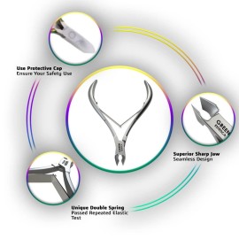 Professional Cuticle Trimmer with Cuticle Pusher Nail Cuticle Remover Nipper Silver Stainless Steel Sharp Blades Manicure Tools with Double Spring Nail Care Pedicure Nail Tools Home Spa Professional Cuticle Trimmer with Cuticle Pusher Nail Cuticle Remover Nipper Silver Stainless Steel Sharp Blades Manicure Tools with Double Spring Nail Care Pedicure Nail Tools Home Spa