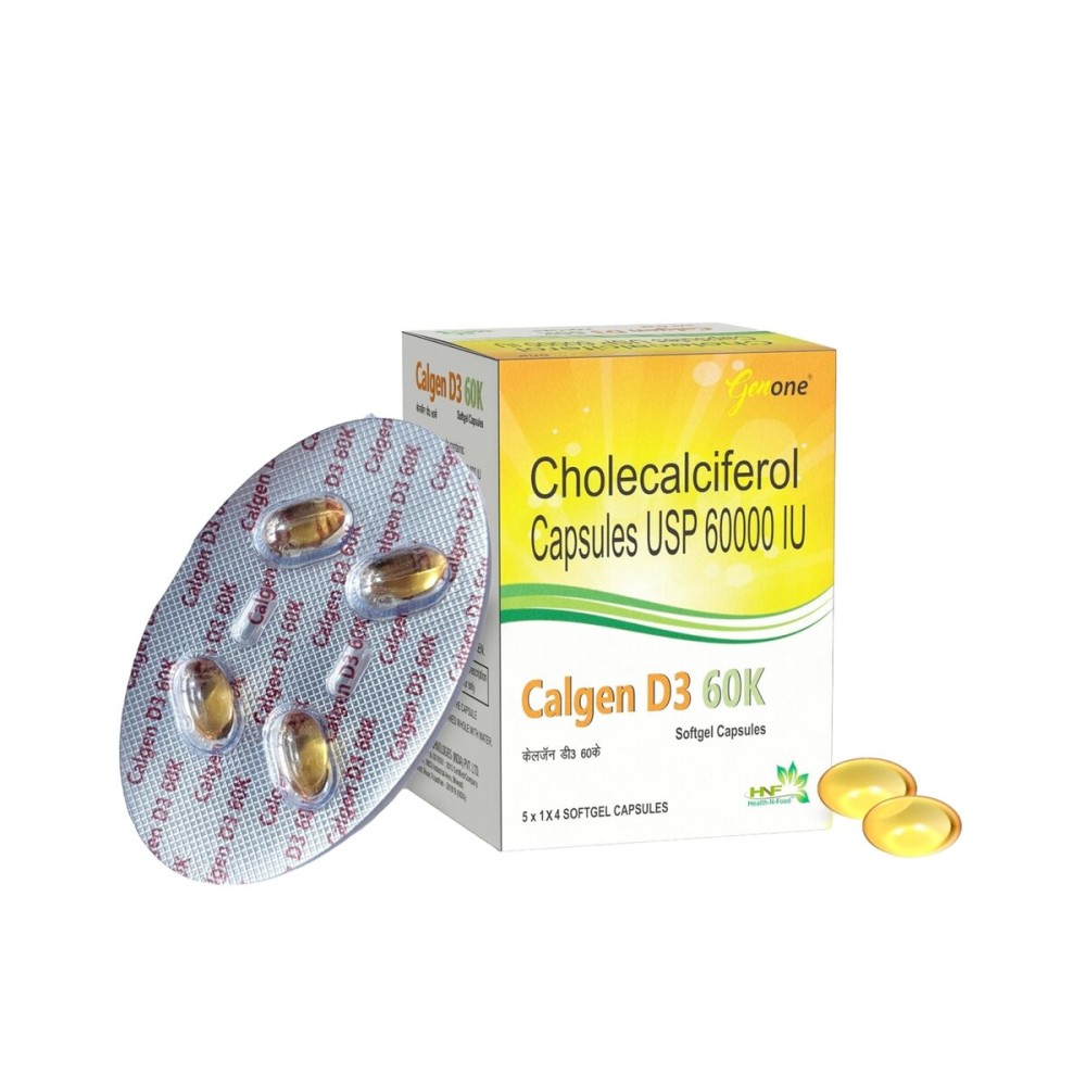 GENONE Calgen D3 Vitamin D3 Capsule for Boosting Immunity, Healthy Bones and Strong Muscles (20 Caps) GENONE Calgen D3 Vitamin D3 Capsule for Boosting Immunity, Healthy Bones and Strong Muscles (20 Caps)