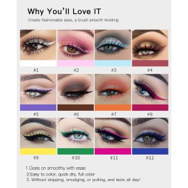 BestLand 12 Colors Matte Liquid Eyeliner Set Rainbow Colorful Neon Eyeliner Pencil Pigmented Waterproof Smudgeproof Long Lasting Gel Eye Liner Christmas Makeup Gift Kit for Women (Set A) BestLand 12 Colors Matte Liquid Eyeliner Set Rainbow Colorful Neon Eyeliner Pencil Pigmented Waterproof Smudgeproof Long Lasting Gel Eye Liner Christmas Makeup Gift Kit for Women (Set A)