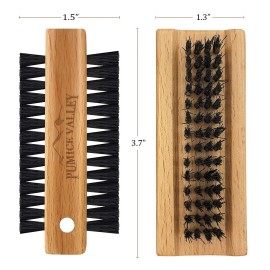 Wooden Cleaning Finger Nail Brush with Nylon Charcoal Bristles & Hanging Rope - Double-Sided Fingernail Brush for Scrubbing Fingernails and Toes (Beechwood) Wooden Cleaning Finger Nail Brush with Nylon Charcoal Bristles & Hanging Rope - Double-Sided Fingernail Brush for Scrubbing Fingernails and Toes (Beechwood)