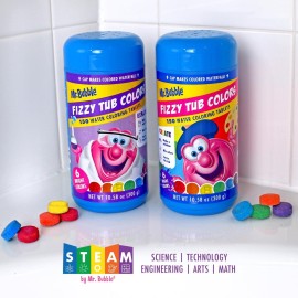 Mr. Bubble Fizzy Tub Colors Bath Water Coloring Tabelets, 6 Bright Colors, Red, Orange, Yellow, Purple, Blue and Green, Fragrance Free, Cap Makes Colorful Waterfall (3 Jars, 150 Tablets Each) Mr. Bubble Fizzy Tub Colors Bath Water Coloring Tabelets, 6 Bright Colors, Red, Orange, Yellow, Purple, Blue and Green, Fragrance Free, Cap Makes Colorful Waterfall (3 Jars, 150 Tablets Each)
