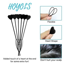 Hoyols 12pcs Quick Topsy Tail Hair Beader for Braiding Beads on Braids, Loop Threader and Braider for Kids Girls, Ponytail Hair Styling Maker Set of 12 - Black Hoyols 12pcs Quick Topsy Tail Hair Beader for Braiding Beads on Braids, Loop Threader and Braider for Kids Girls, Ponytail Hair Styling Maker Set of 12 - Black