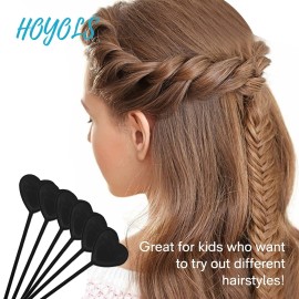 Hoyols 12pcs Quick Topsy Tail Hair Beader for Braiding Beads on Braids, Loop Threader and Braider for Kids Girls, Ponytail Hair Styling Maker Set of 12 - Black Hoyols 12pcs Quick Topsy Tail Hair Beader for Braiding Beads on Braids, Loop Threader and Braider for Kids Girls, Ponytail Hair Styling Maker Set of 12 - Black