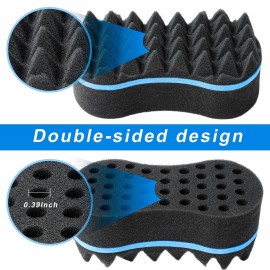 Supaze 3Pcs Hair Styling Set for All - Curl Brush, Twist Sponge for Textured Hair with Metal Pick