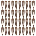 40 Counts Colorful Metal Snap Hair Clips 2 Inch Barrettes for Women Accessories (brown)