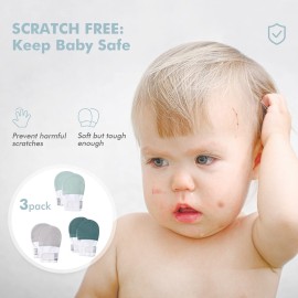 HAPIU Baby Mitten,3 Pack, Emerald&Sage&Storm, 0-3 Months HAPIU Baby Mitten,3 Pack, Emerald&Sage&Storm, 0-3 Months