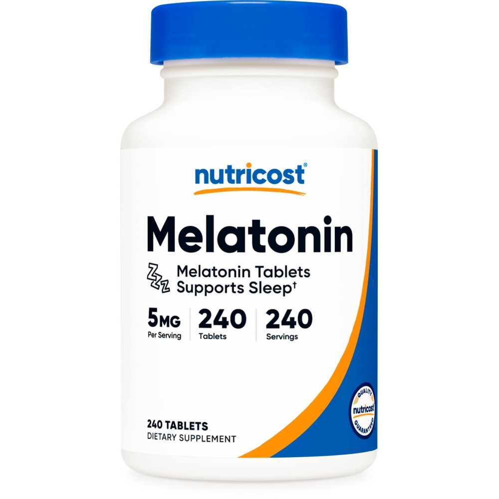 Nutricost Melatonin 5mg, 240 Tablets - 5mg Per Serving, Non-GMO, Gluten Free Nutricost Melatonin 5mg, 240 Tablets - 5mg Per Serving, Non-GMO, Gluten Free